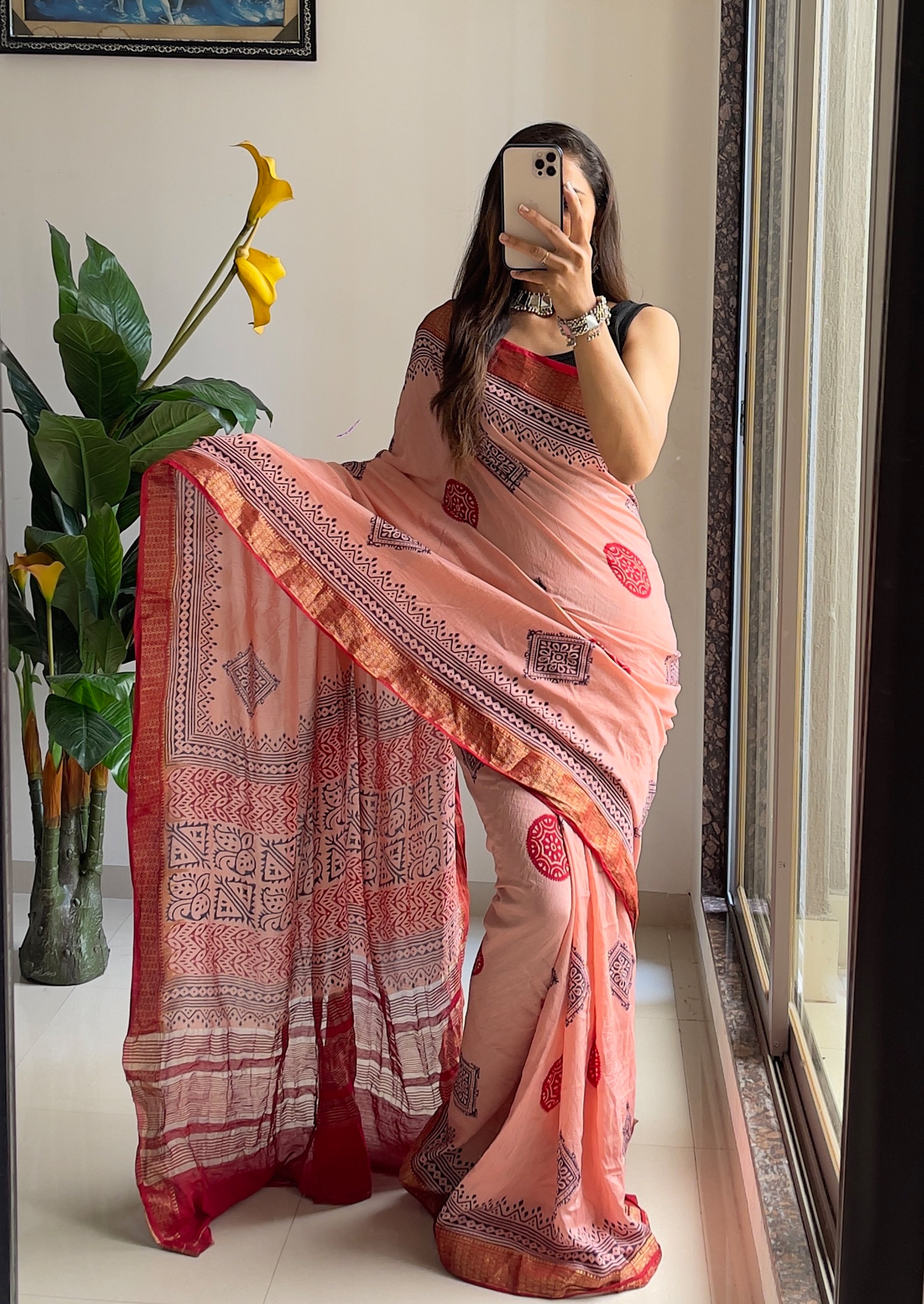 ASSAM SILK NATURAL CELLULOSE NYLON AND VISCOSE ZARI WEAVING ROSE PINK SAREE