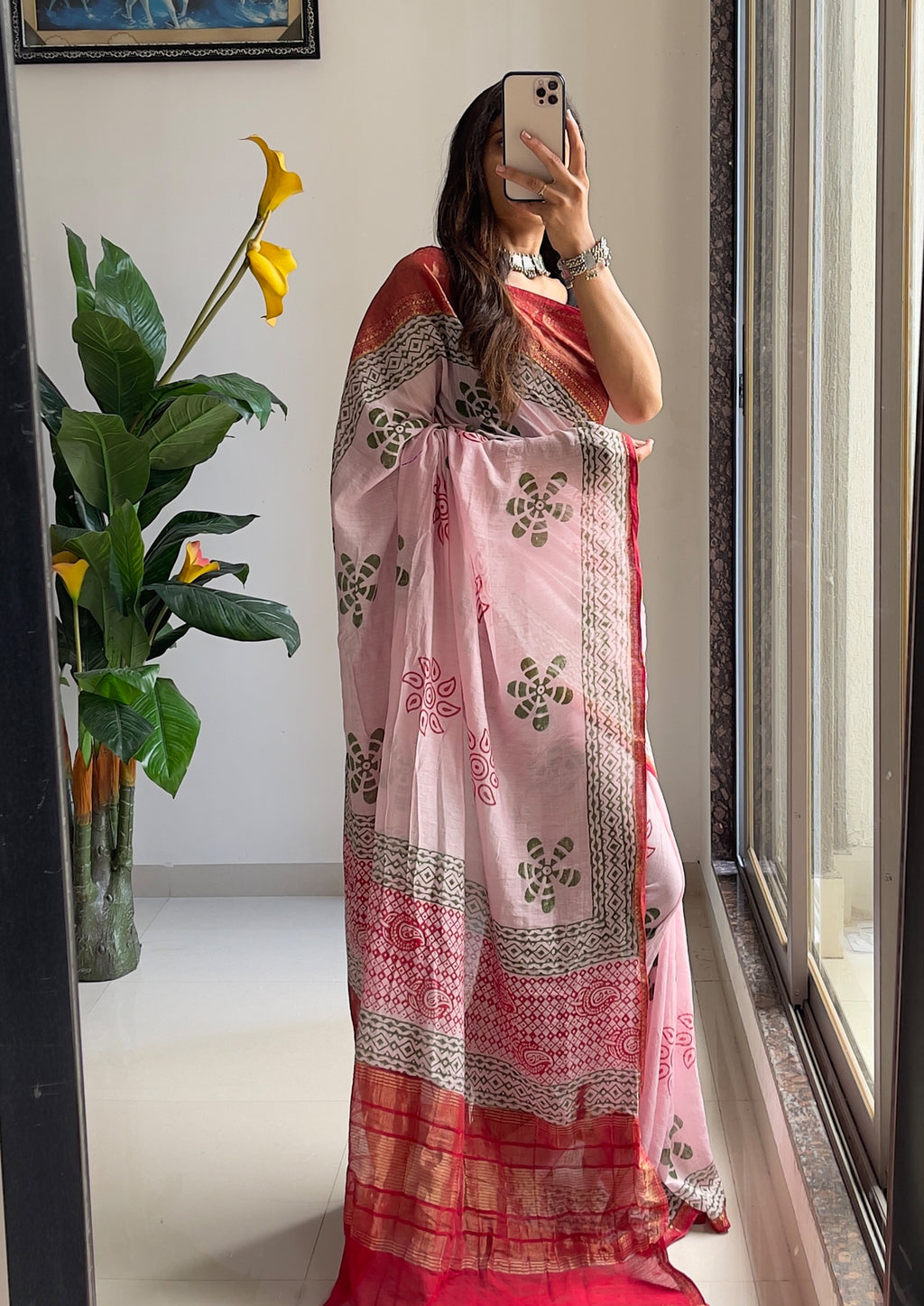ASSAM SILK NATURAL CELLULOSE NYLON AND VISCOSE ZARI WEAVING PINK SAREE