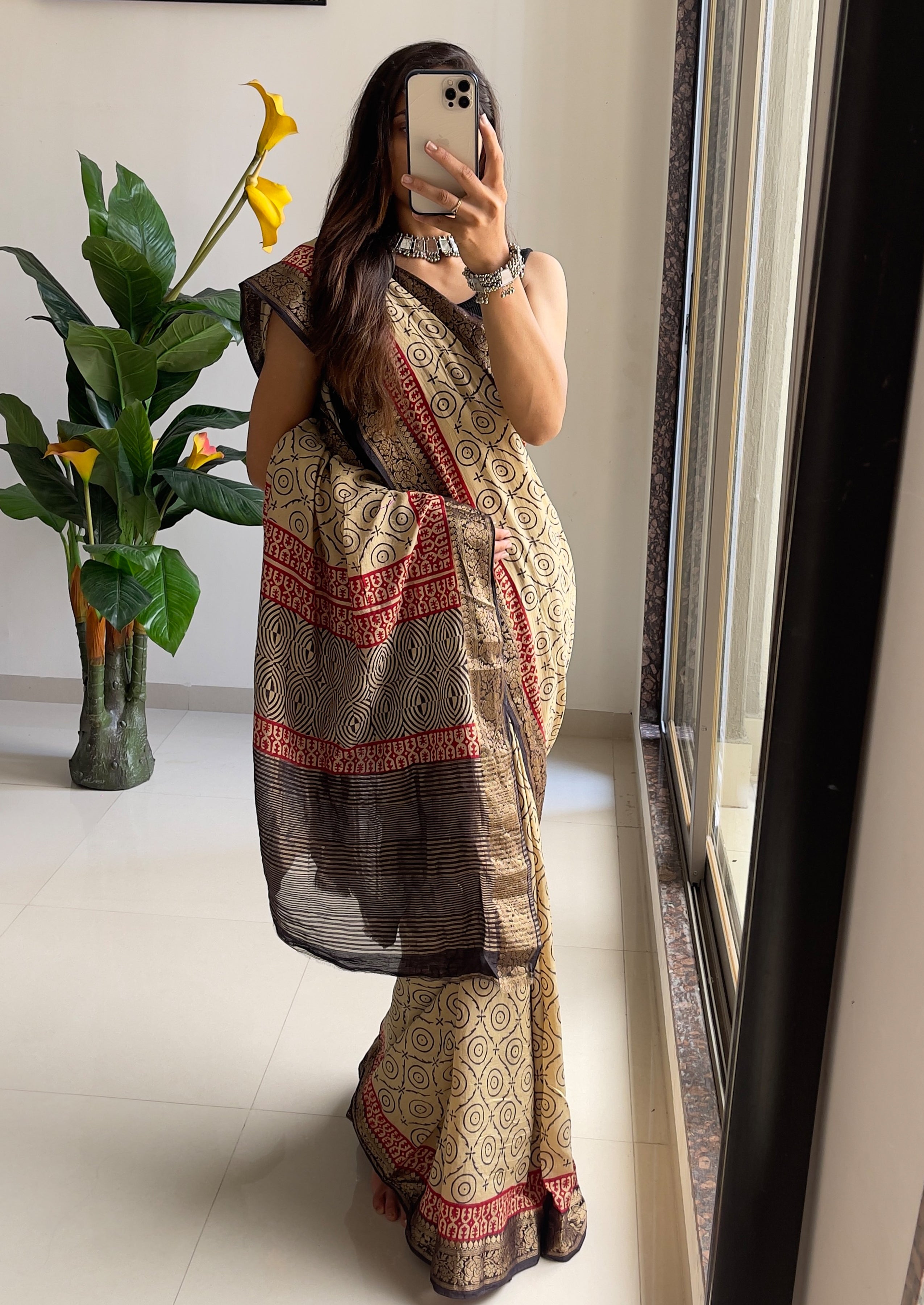 ASSAM SILK NATURAL CELLULOSE NYLON AND VISCOSE ZARI WEAVING BEIGE SAREE