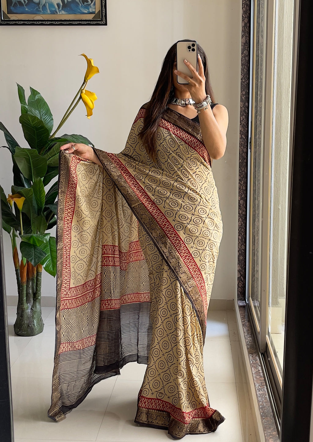 ASSAM SILK NATURAL CELLULOSE NYLON AND VISCOSE ZARI WEAVING BEIGE SAREE