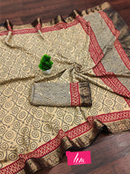 ASSAM SILK NATURAL CELLULOSE NYLON AND VISCOSE ZARI WEAVING BEIGE SAREE