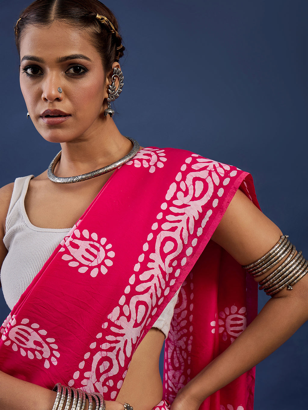 BATIK5 PURE COTTON HAND BATIK PRIMUM RANGE ORIGINAL WAX BATIK PINK SAREE