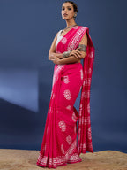 BATIK5 PURE COTTON HAND BATIK PRIMUM RANGE ORIGINAL WAX BATIK PINK SAREE