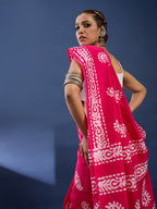 BATIK5 PURE COTTON HAND BATIK PRIMUM RANGE ORIGINAL WAX BATIK PINK SAREE