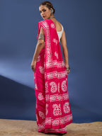 BATIK5 PURE COTTON HAND BATIK PRIMUM RANGE ORIGINAL WAX BATIK PINK SAREE