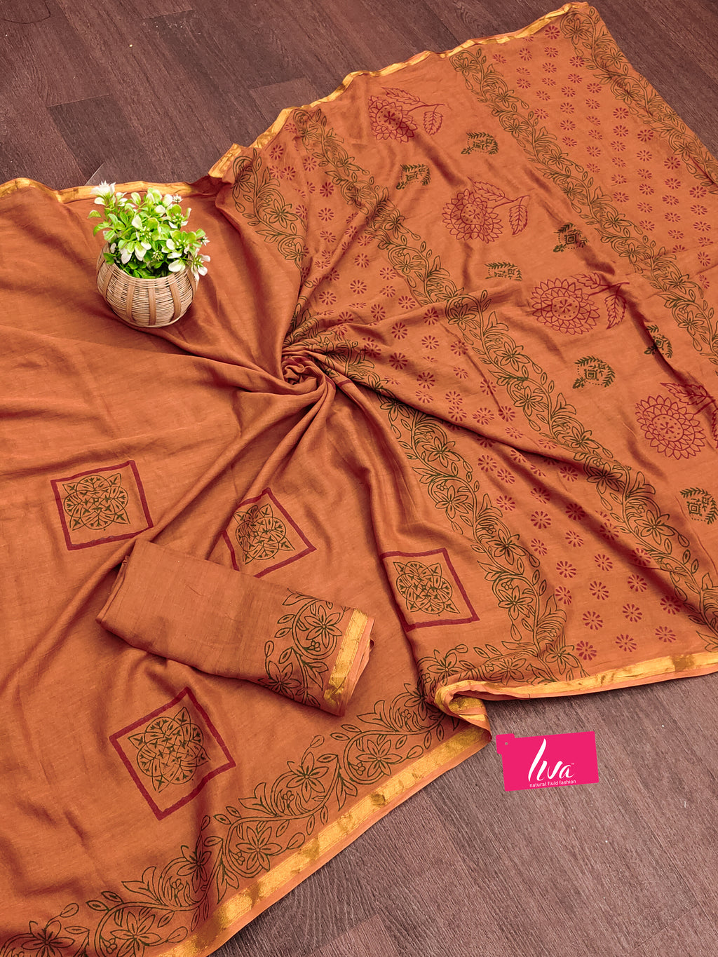 HAND BLOCK3 SOFT MASLIN COTTON WITH HEVY ZARI BODAR YELLOW SAREE