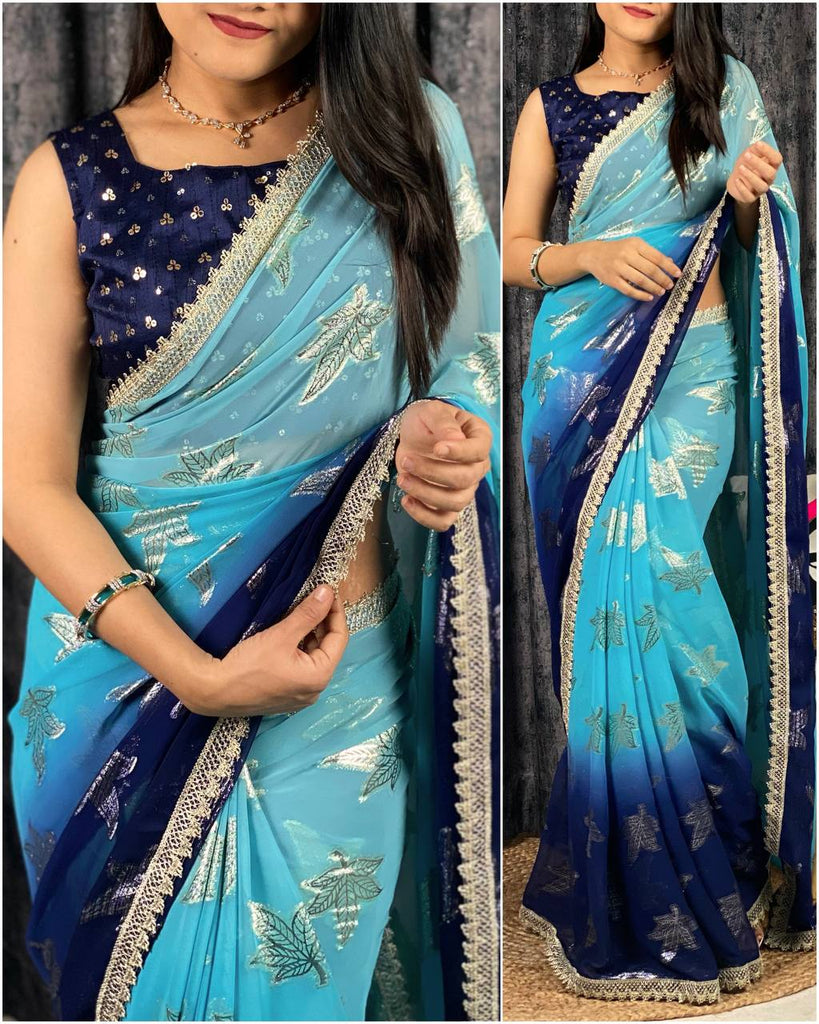 Georgette Jacquard Saree