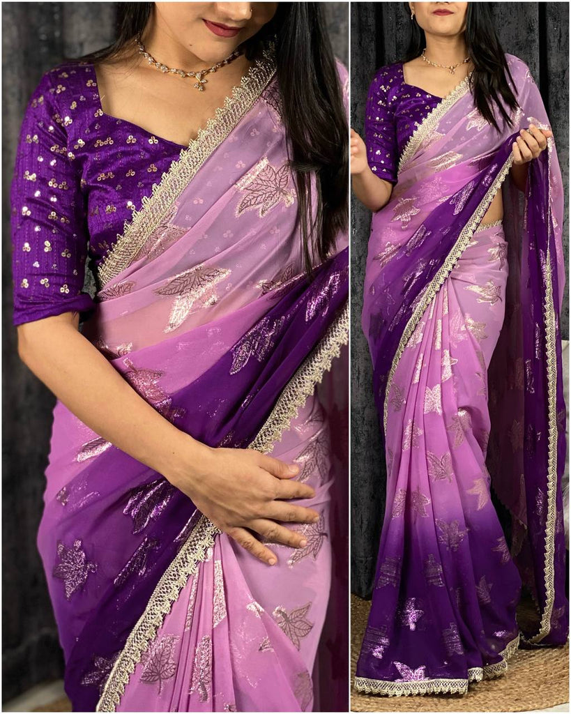 Georgette Jacquard Saree