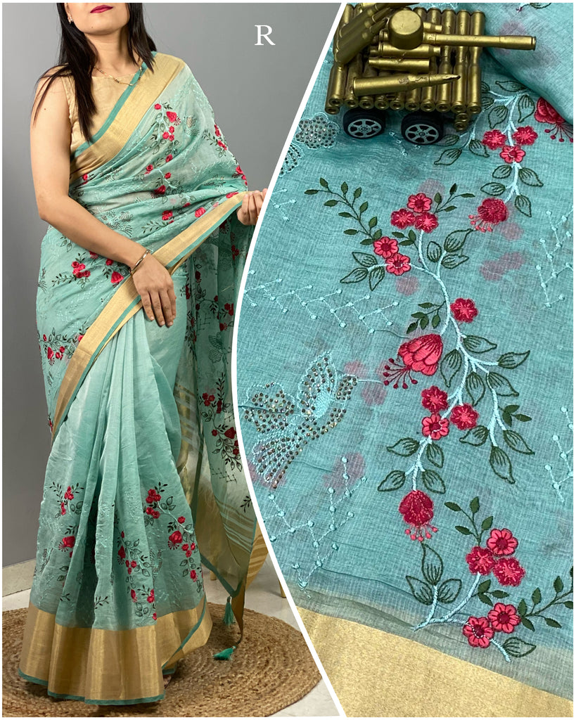 Soft cotton organza saree