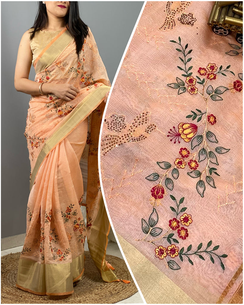 Soft cotton organza saree