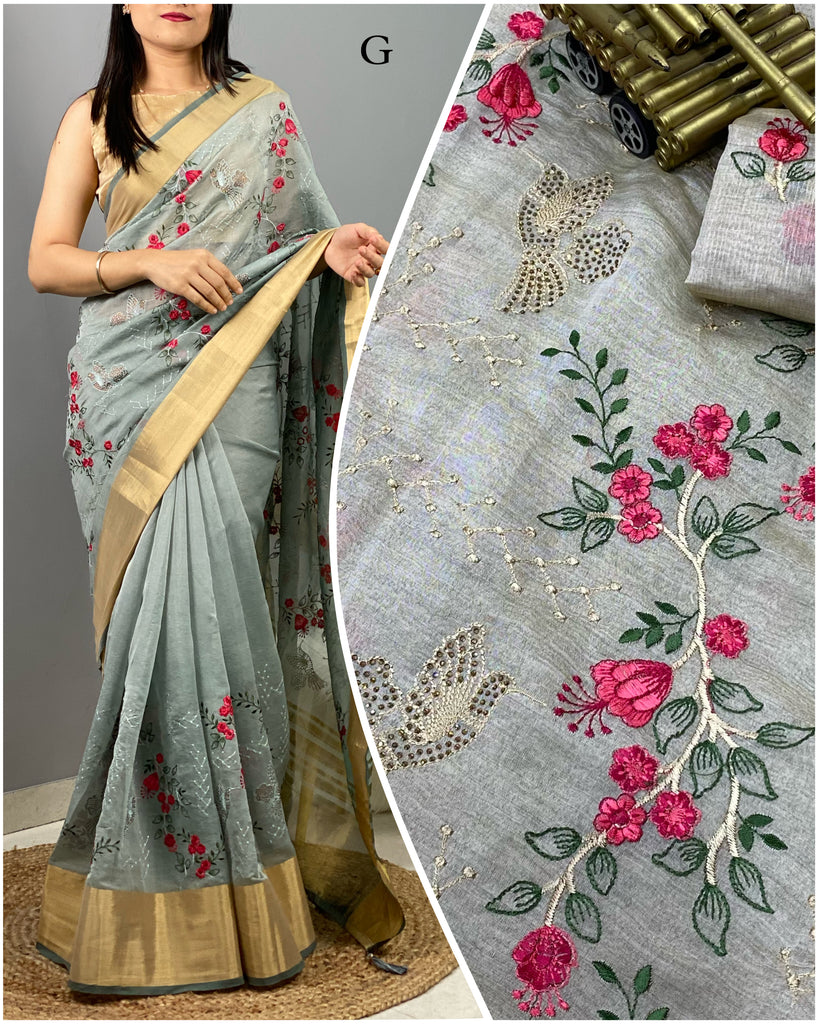 Soft cotton organza saree