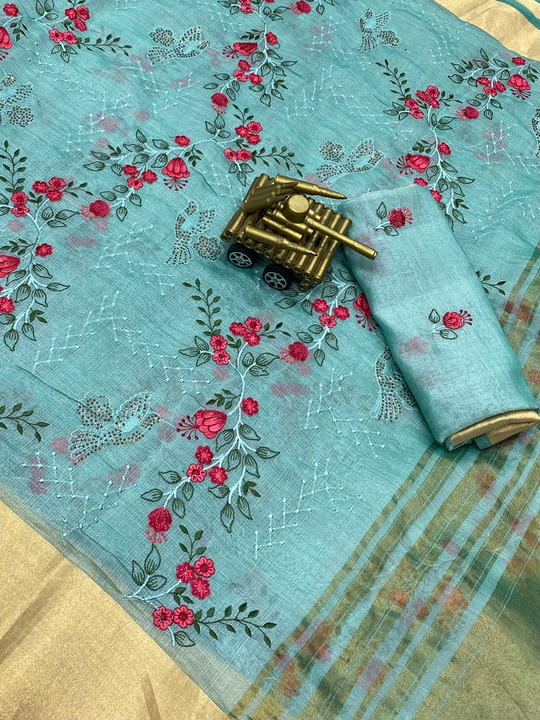 Soft cotton organza saree