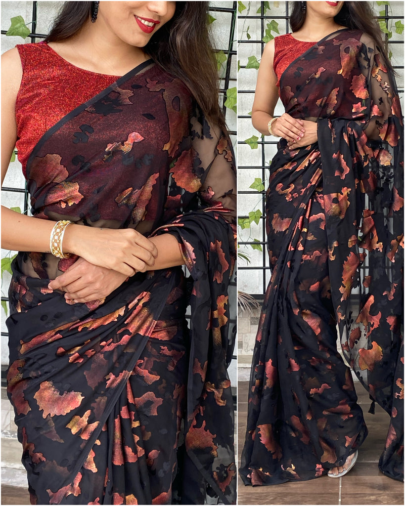 Georgette Brasso Saree