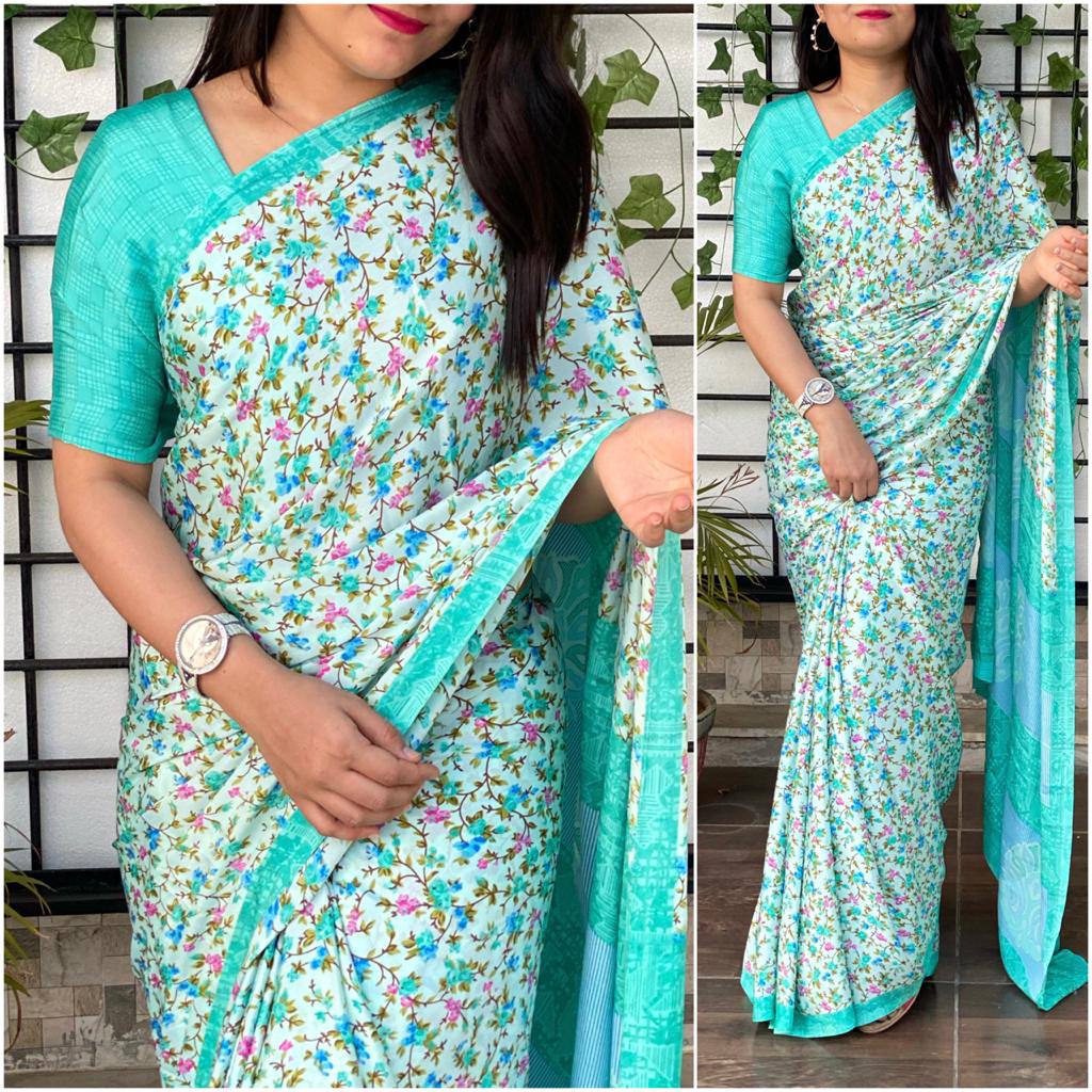 Silk crepe saree