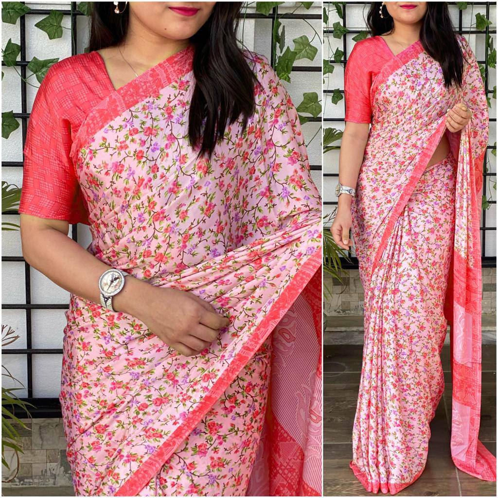 Silk crepe saree