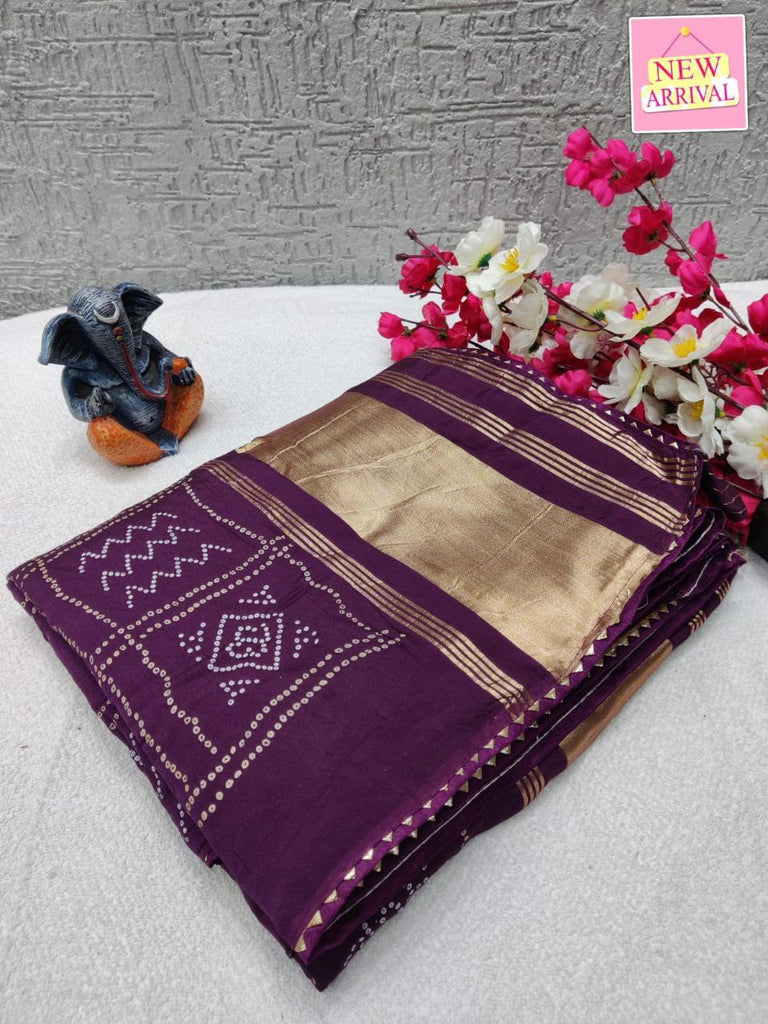 Bandhej lagdi patta saree