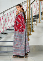 RACHITA PURE MULMUL COTTON BAGRU PRINTD MAROON SAREE