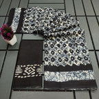 RASMALI BATIK PURE MULMUL COTTON BATIK PRINTD BLACK SAREE