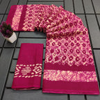 RASMALI BATIK PURE MULMUL COTTON BATIK PRINTD PINK SAREE