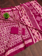 RASMALI BATIK PURE MULMUL COTTON BATIK PRINTD PINK SAREE