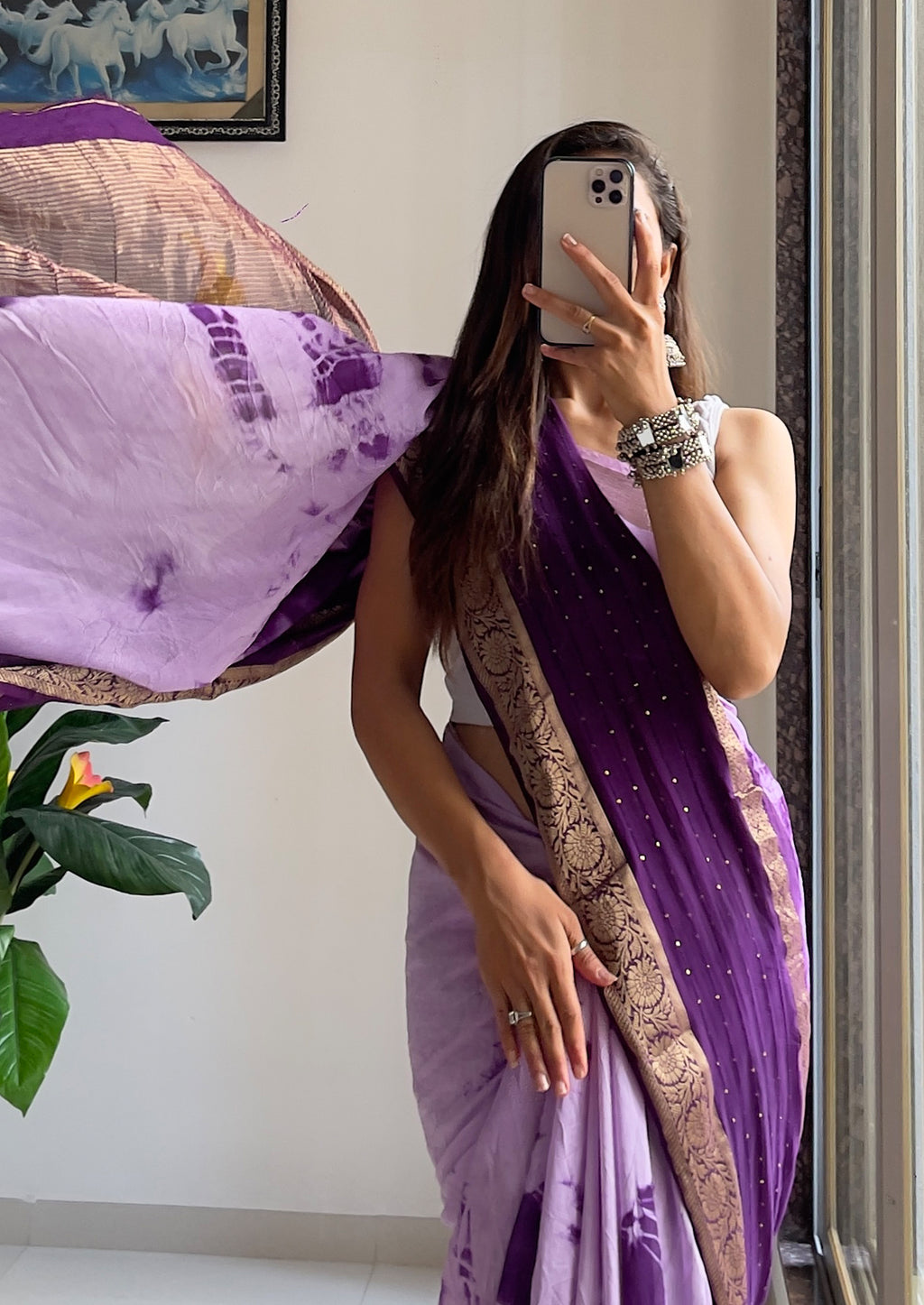 SELFI13 PRIMUM ASSAM SILK NECHRAL SOFT FANCY JACQUARD WITH SIKVANS BORDER DIMANDING WORK PURPLE SAREE