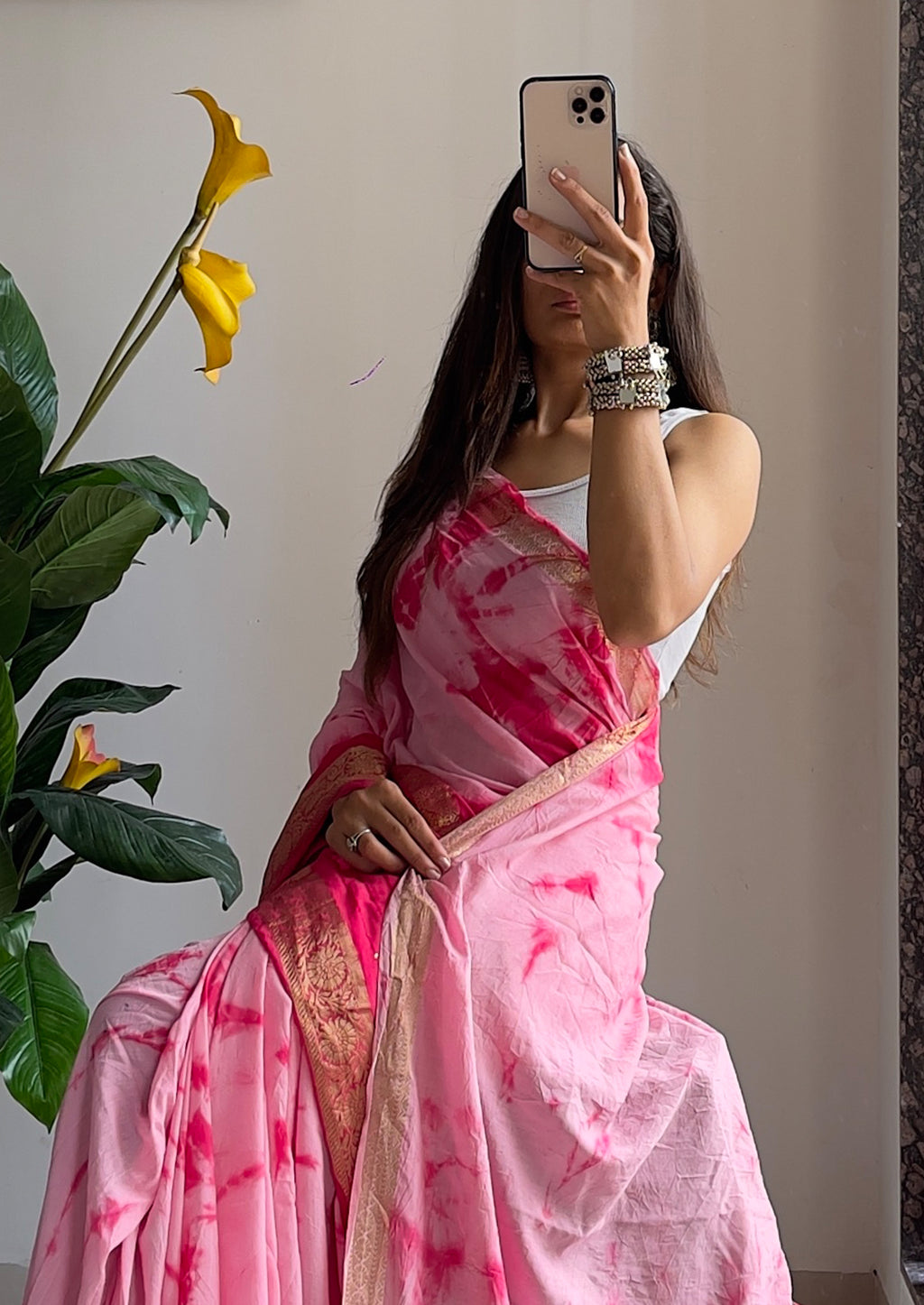 SELFI13 PRIMUM ASSAM SILK NECHRAL SOFT FANCY JACQUARD WITH SIKVANS BORDER DIMANDING WORK PINK SAREE