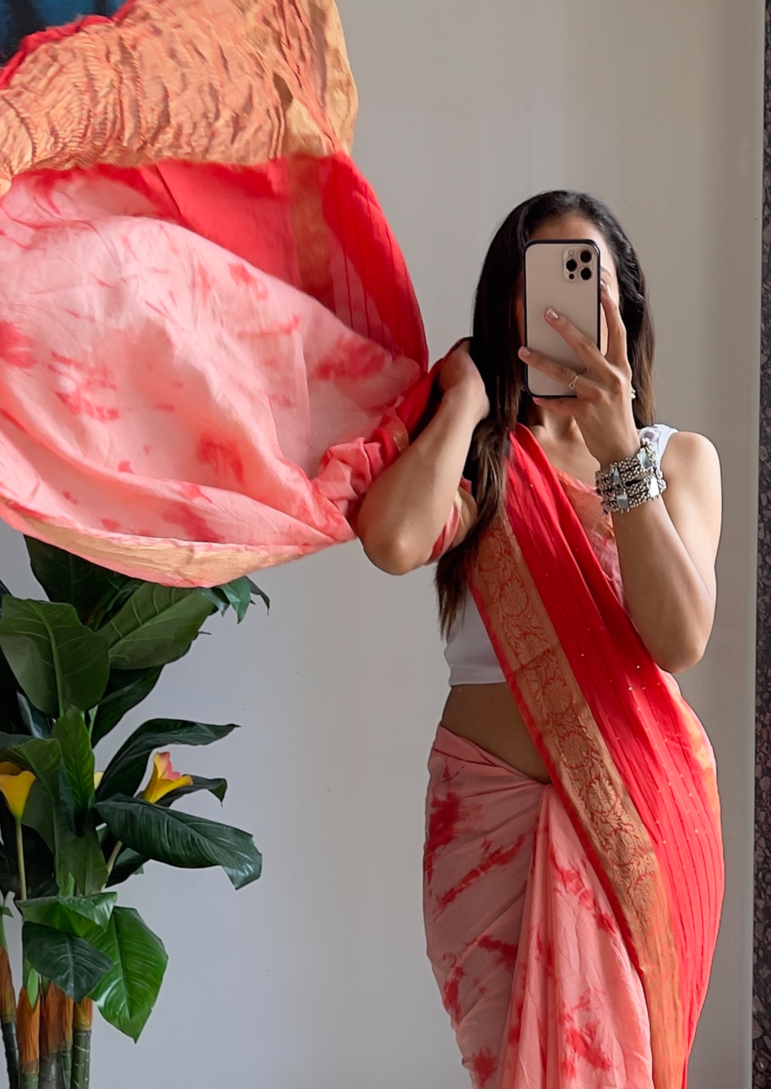 SELFI13 PRIMUM ASSAM SILK NECHRAL SOFT FANCY JACQUARD WITH SIKVANS BORDER DIMANDING WORK RED SAREE