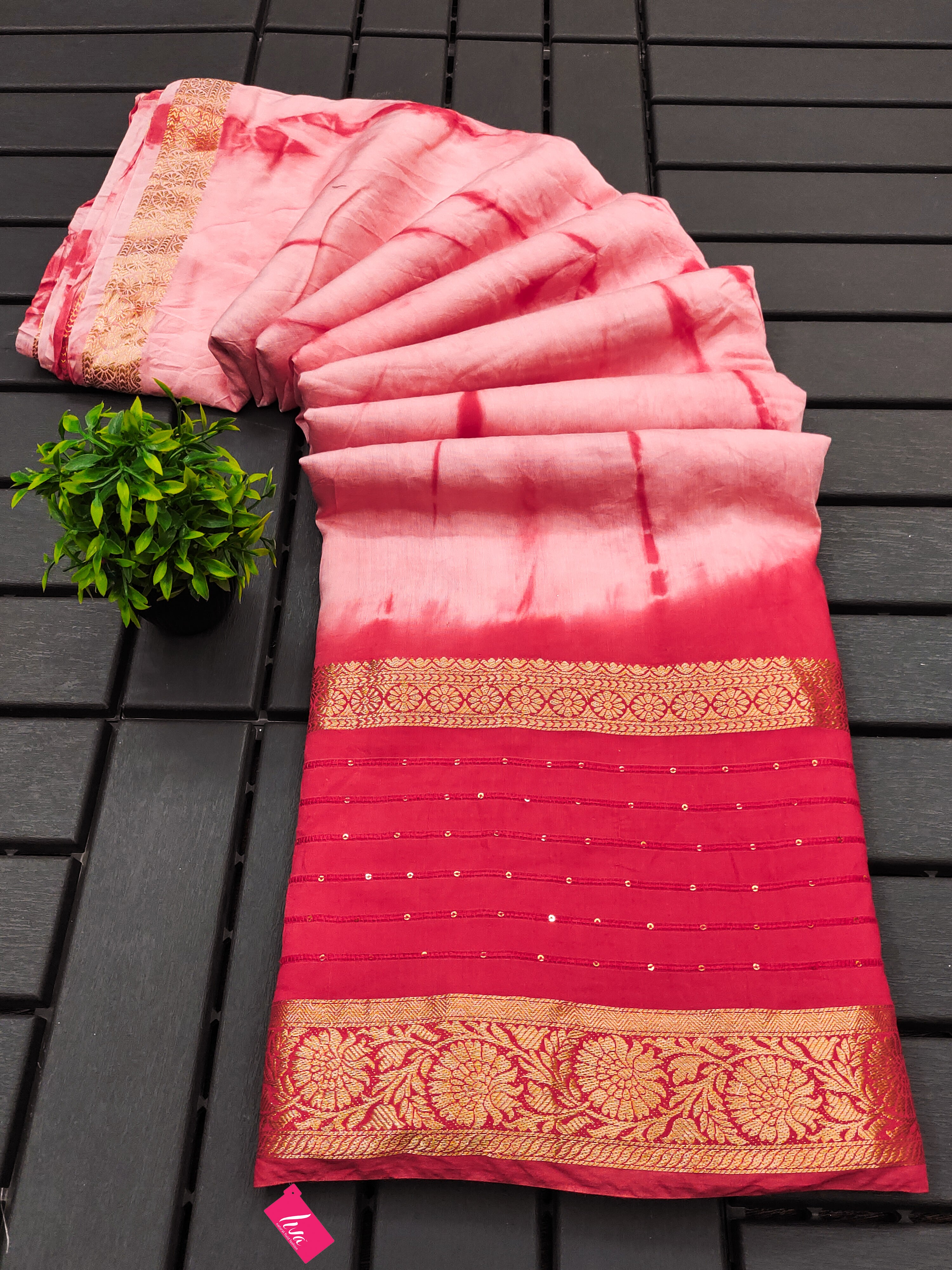 SELFI13 PRIMUM ASSAM SILK NECHRAL SOFT FANCY JACQUARD WITH SIKVANS BORDER DIMANDING WORK RED SAREE