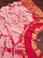 SELFI13 PRIMUM ASSAM SILK NECHRAL SOFT FANCY JACQUARD WITH SIKVANS BORDER DIMANDING WORK RED SAREE