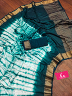 SELFI15 PRIMUM ASSAM SILK NECHRAL SOFT MATIRYAL TEAL SAREE