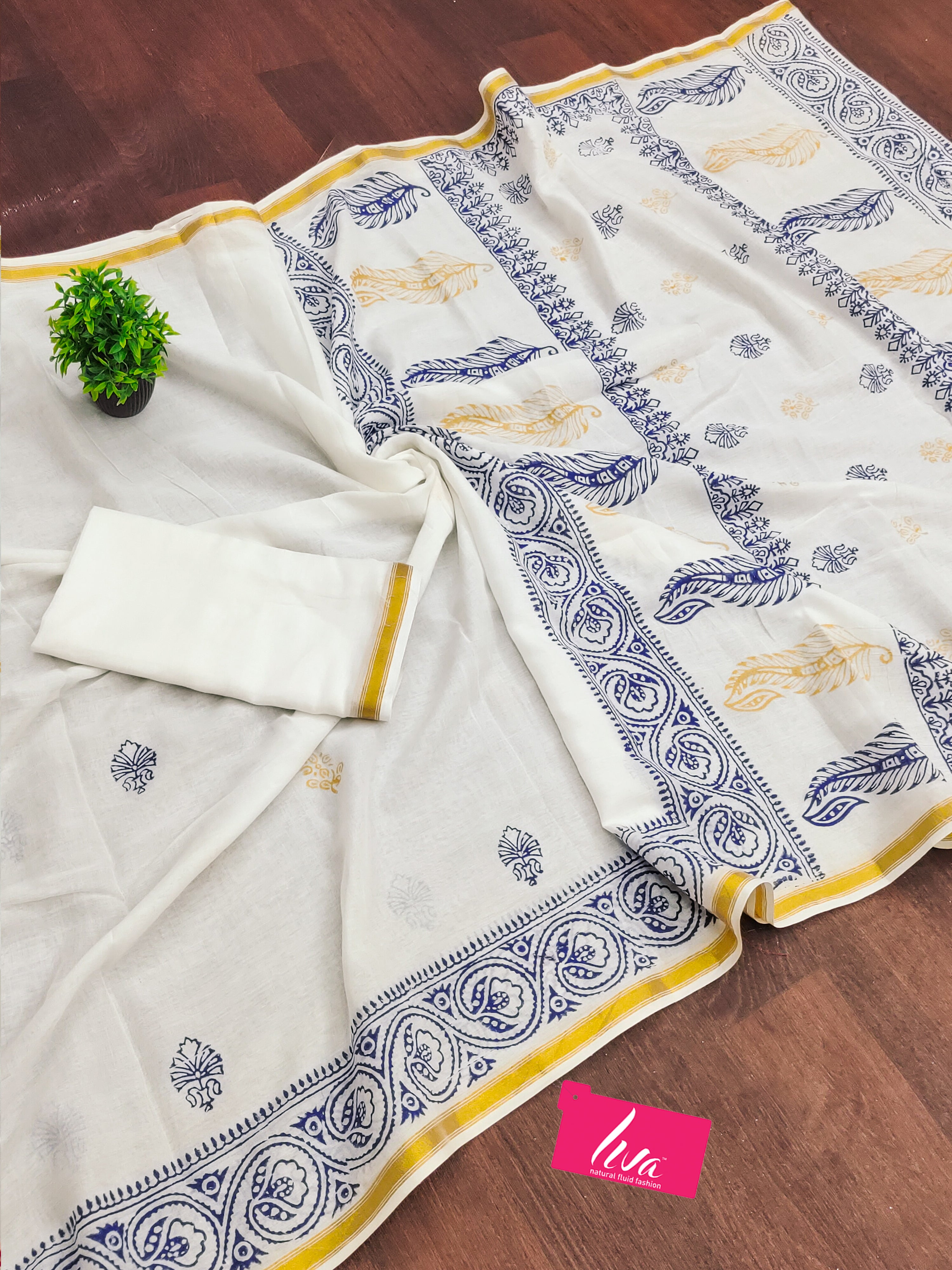 SELFI26 SOFT MASLIN COTTON WITH HEVY ZARI BODAR WHITE SAREE