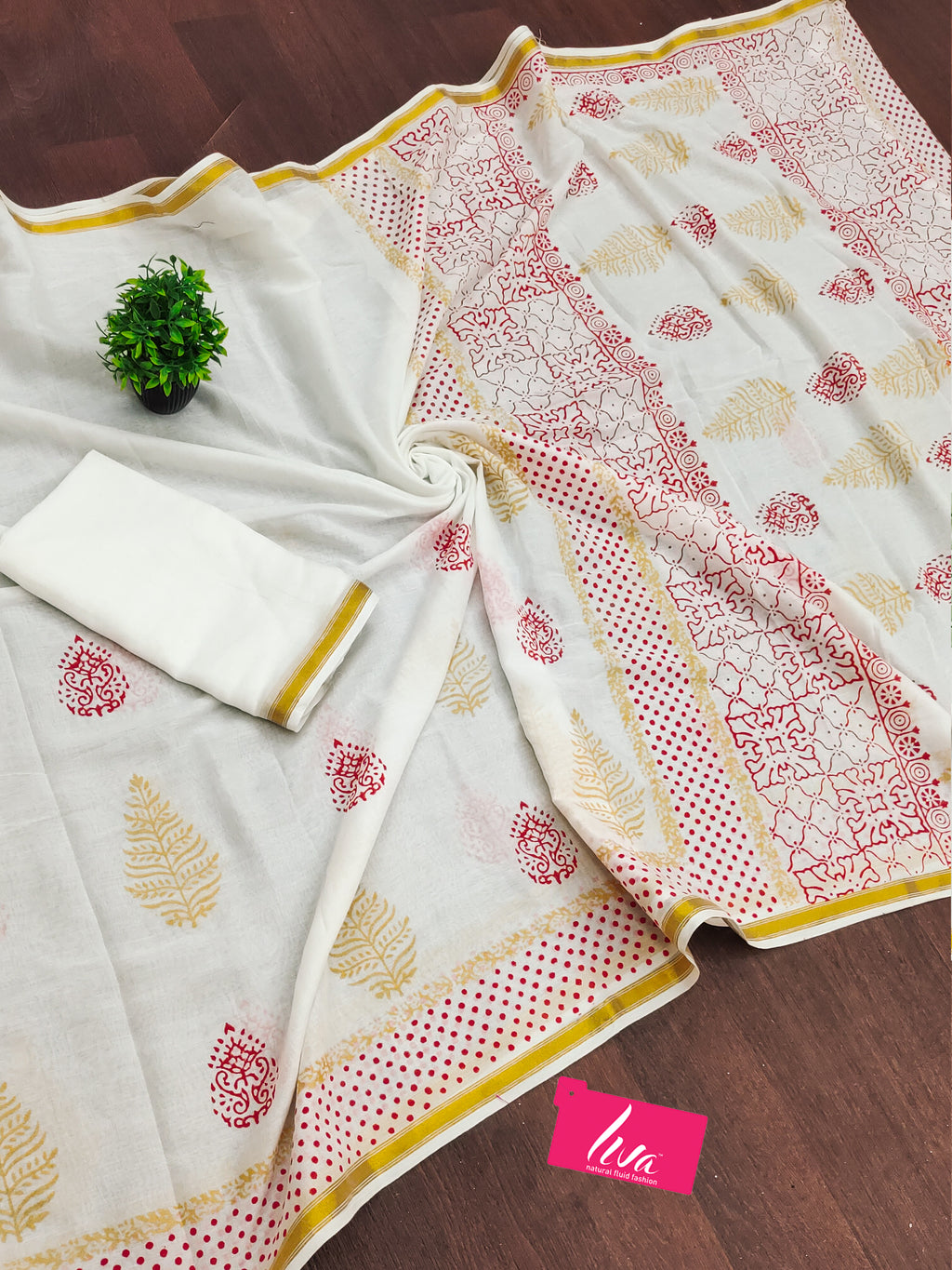 SELFI27 SOFT MASLIN COTTON WITH HEVY ZARI BODAR WHITE SAREE