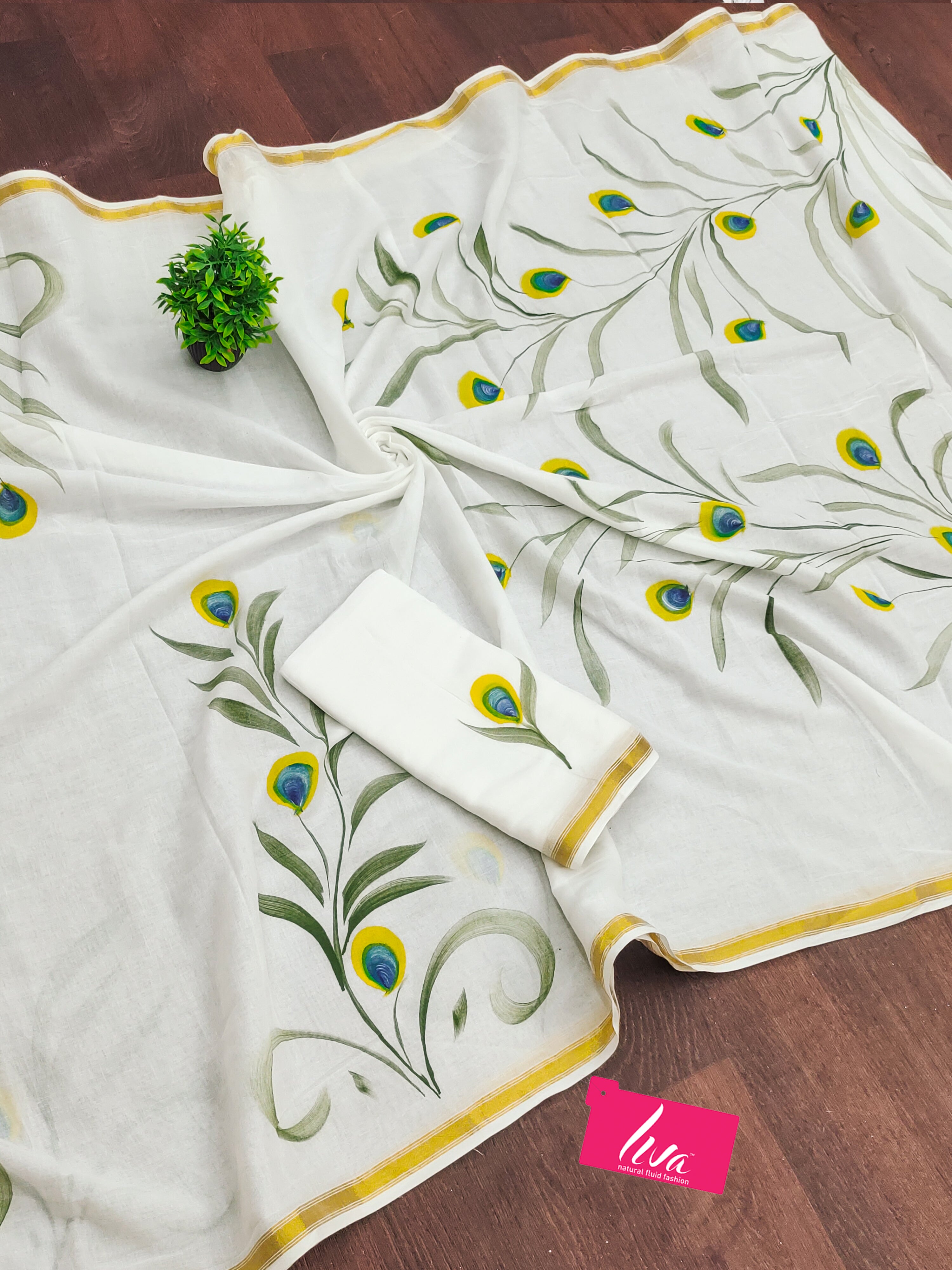 SELFI28 SOFT MASLIN COTTON WITH HEVY ZARI BODAR WHITE SAREE
