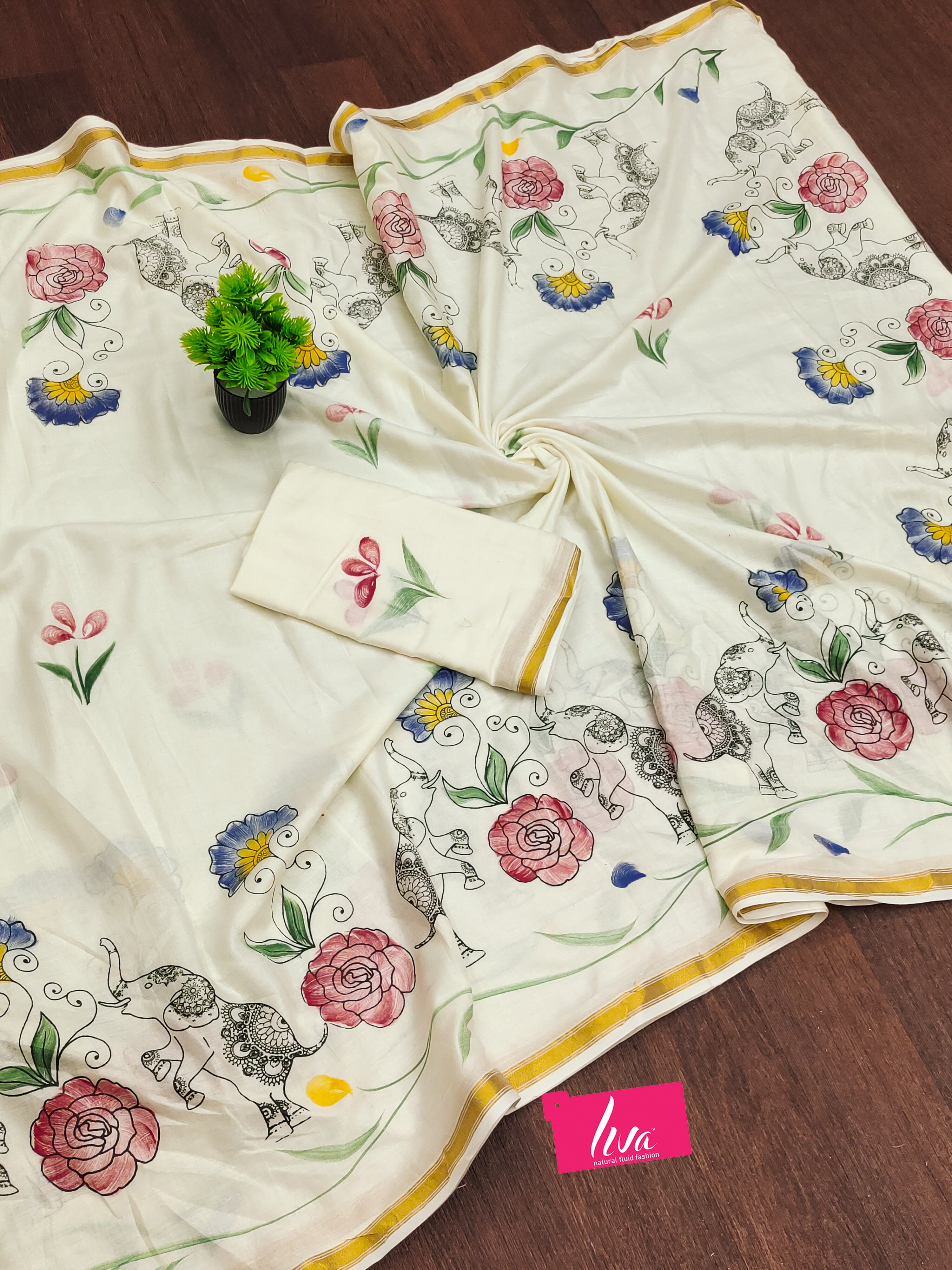 SELFI30 SOFT MASLIN COTTON WITH HEVY ZARI BODAR WHITE SAREE