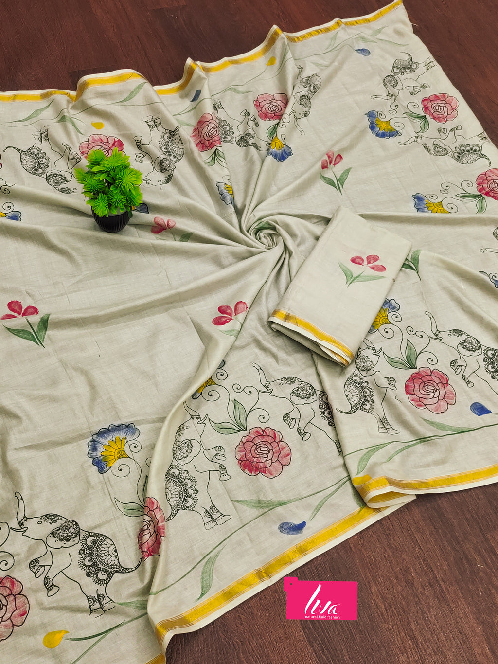 SELFI30 SOFT MASLIN COTTON WITH HEVY ZARI BODAR GREY SAREE