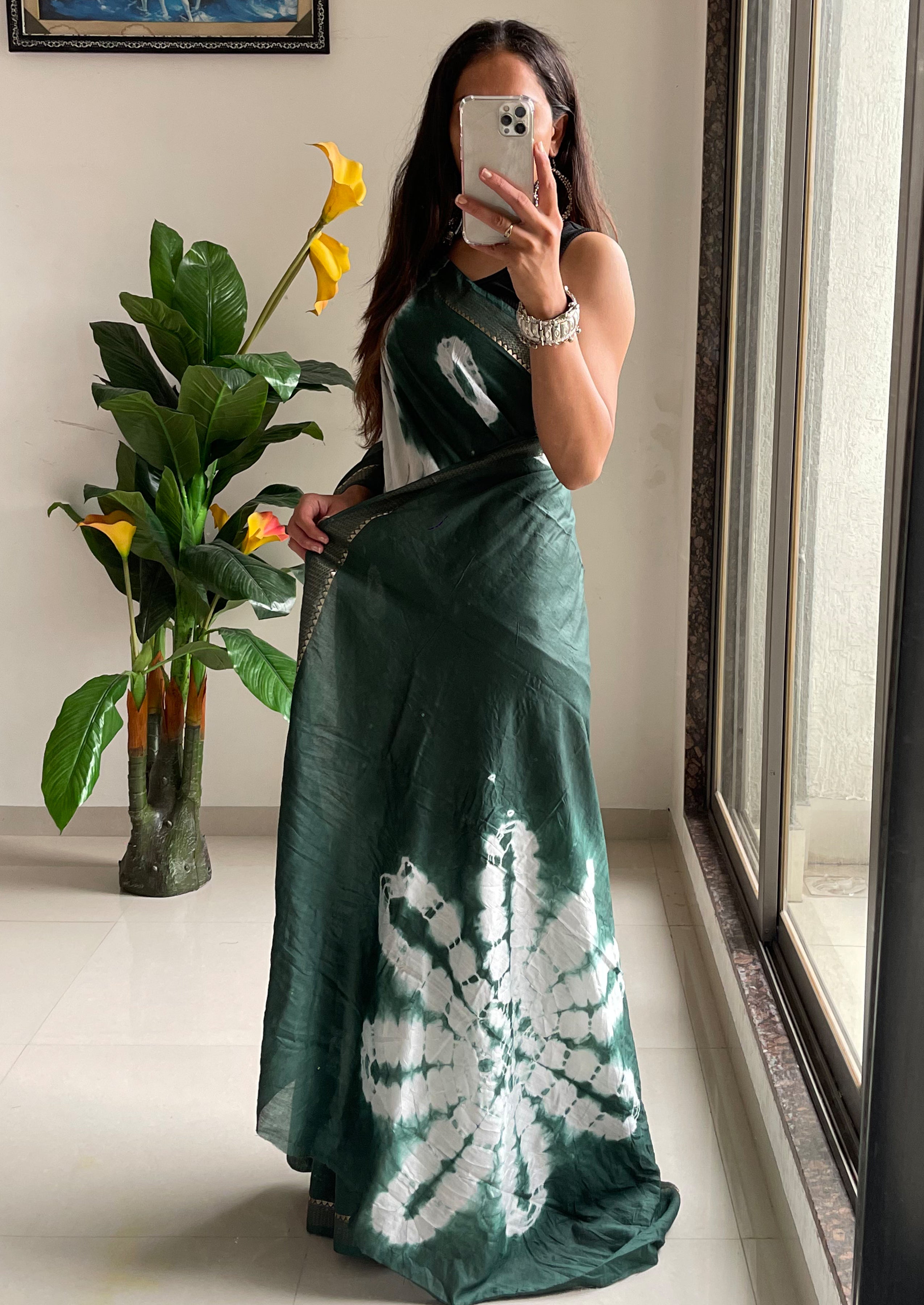 SELFI32 PRIMIUM MASLIN SILK NECHRAL SOFT MATIRYAL JACQUARD BORDER GREEN SAREE