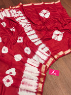 SELFI32 PRIMIUM MASLIN SILK NECHRAL SOFT MATIRYAL JACQUARD BORDER RED SAREE