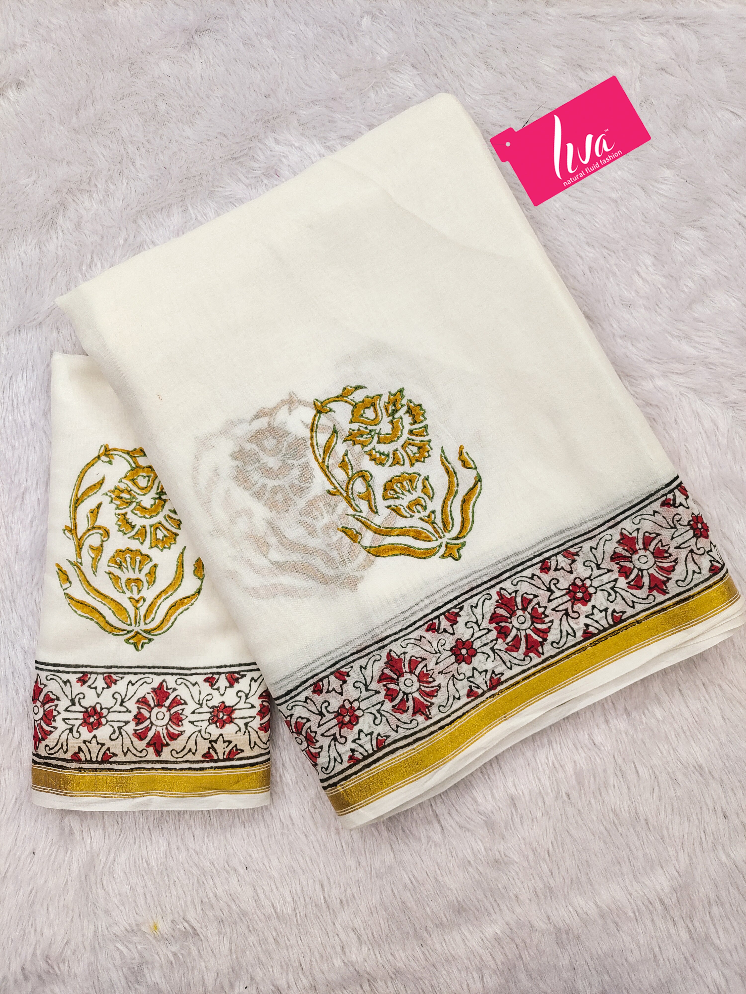 SELFI9 SOFT MASLIN COTTON WITH HEVY ZARI BODAR WHITE SAREE