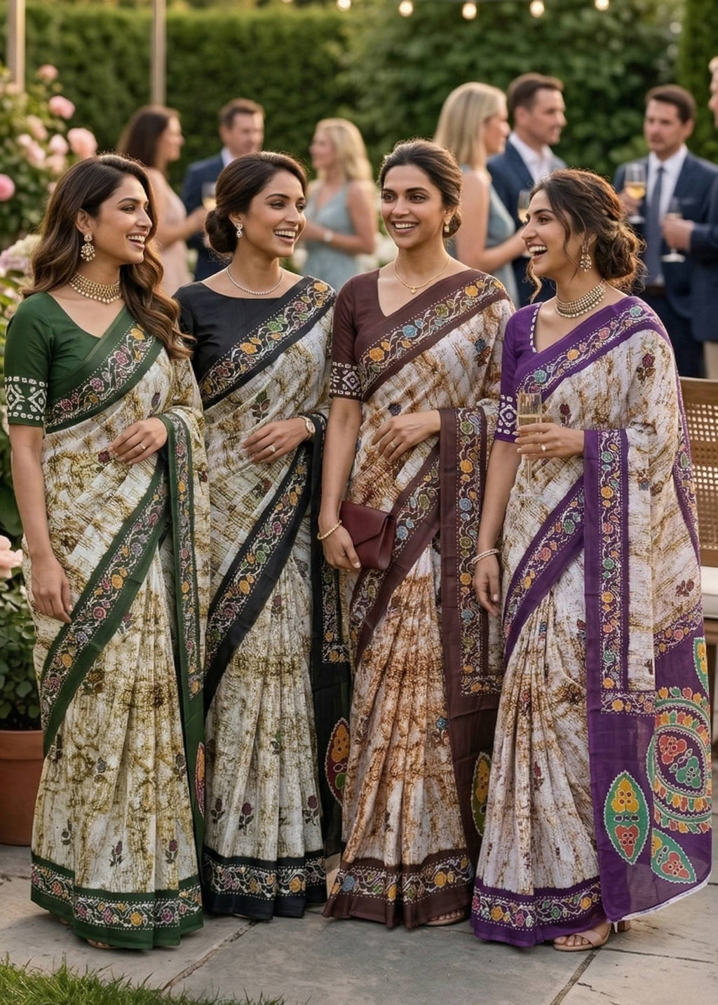 PURE SOFT COTTON JAIPURI BLOCK PRINT BROWN SAREE WITH BLOUSE