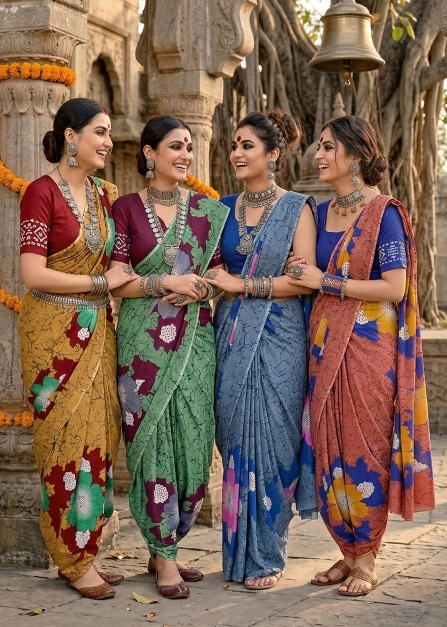 SOFT MULMUL COTTON BLUE SAREE WITH BLOUSE