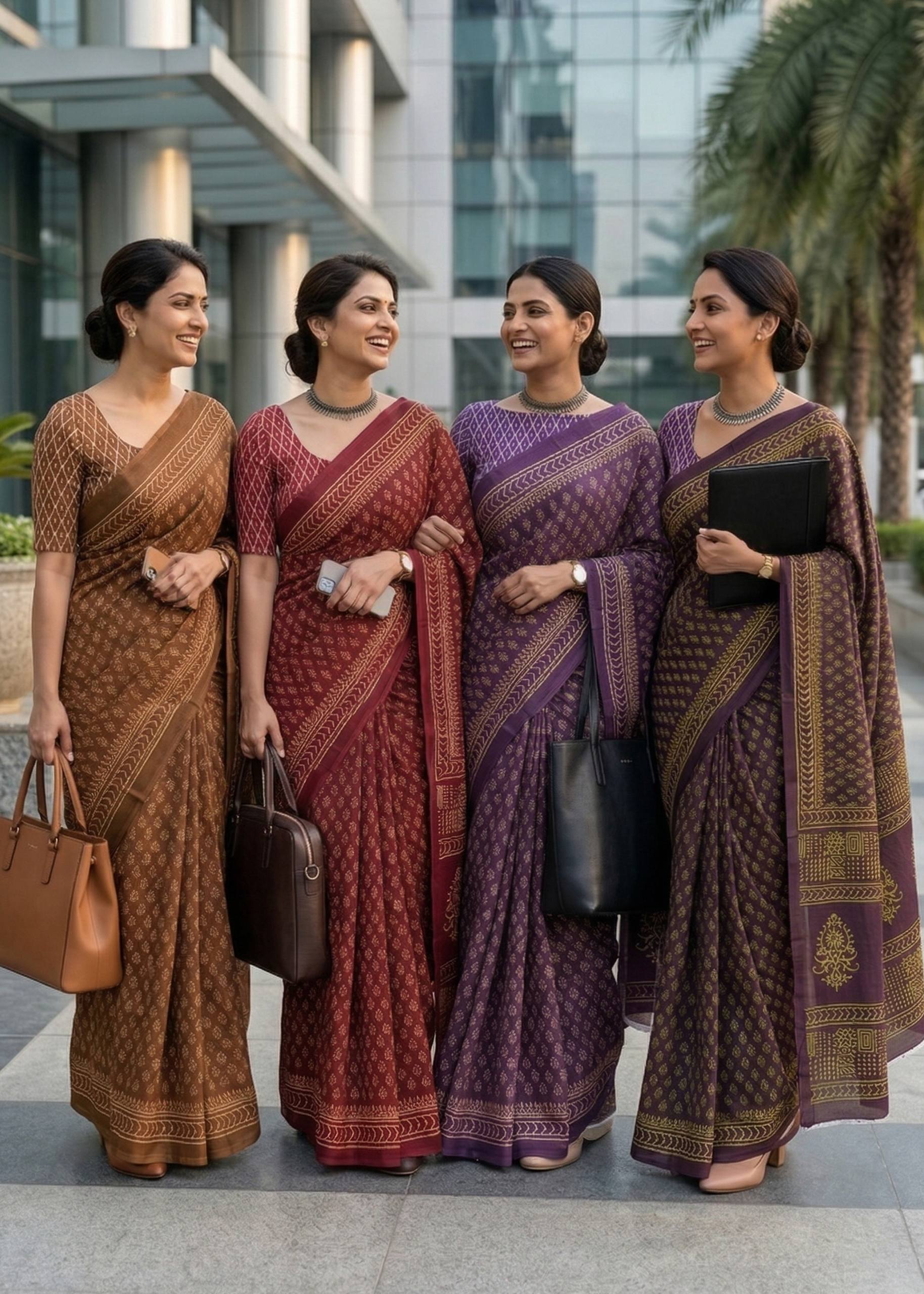 PURE MULMUL COTTON BAGH PRINTED MAROON SAREE WITH BLOUSE