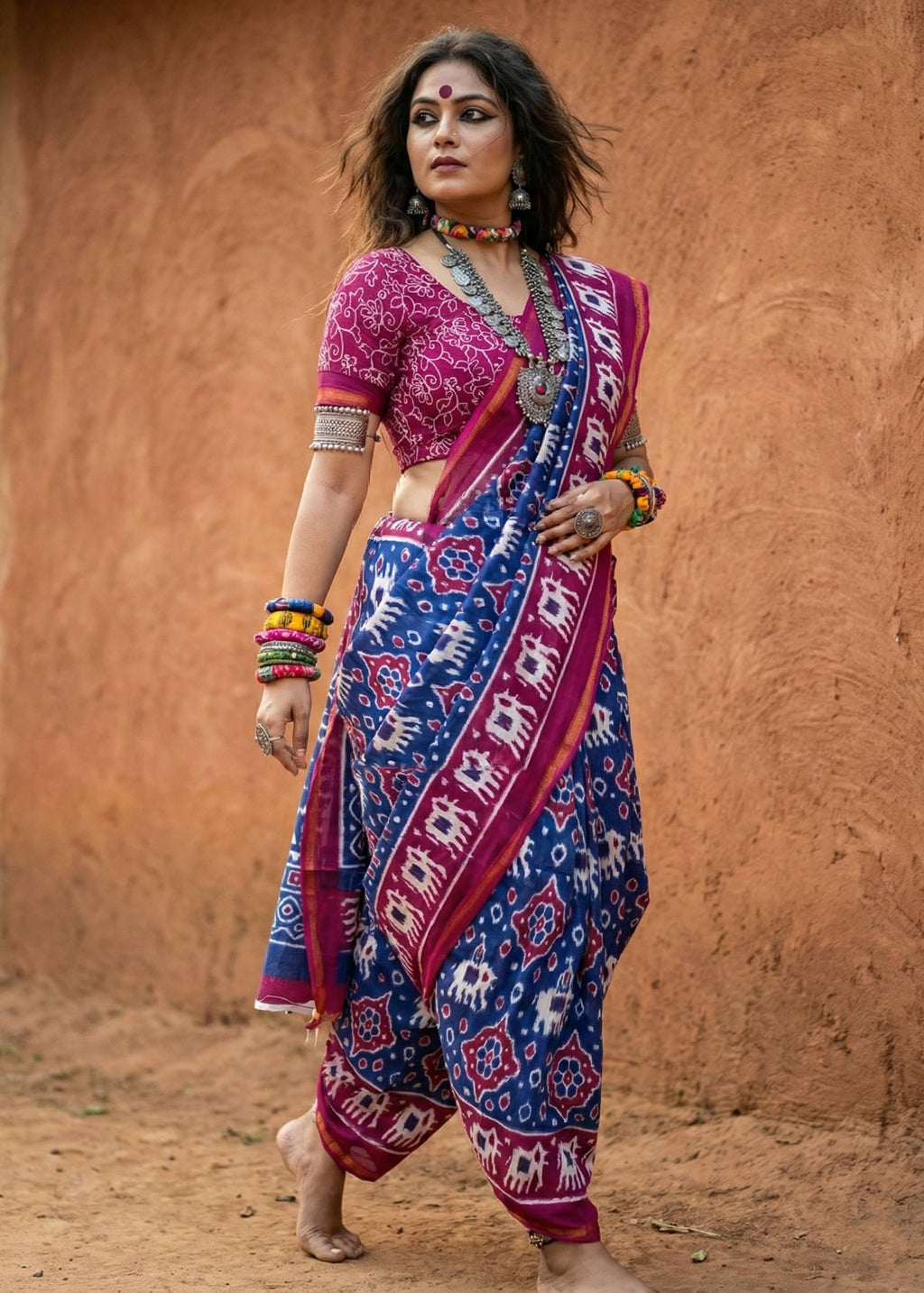 SOFT MASLIN MULMUL COTTON WITH HEVY ZARI BORDER BLUE SAREE WITH BLOUSE
