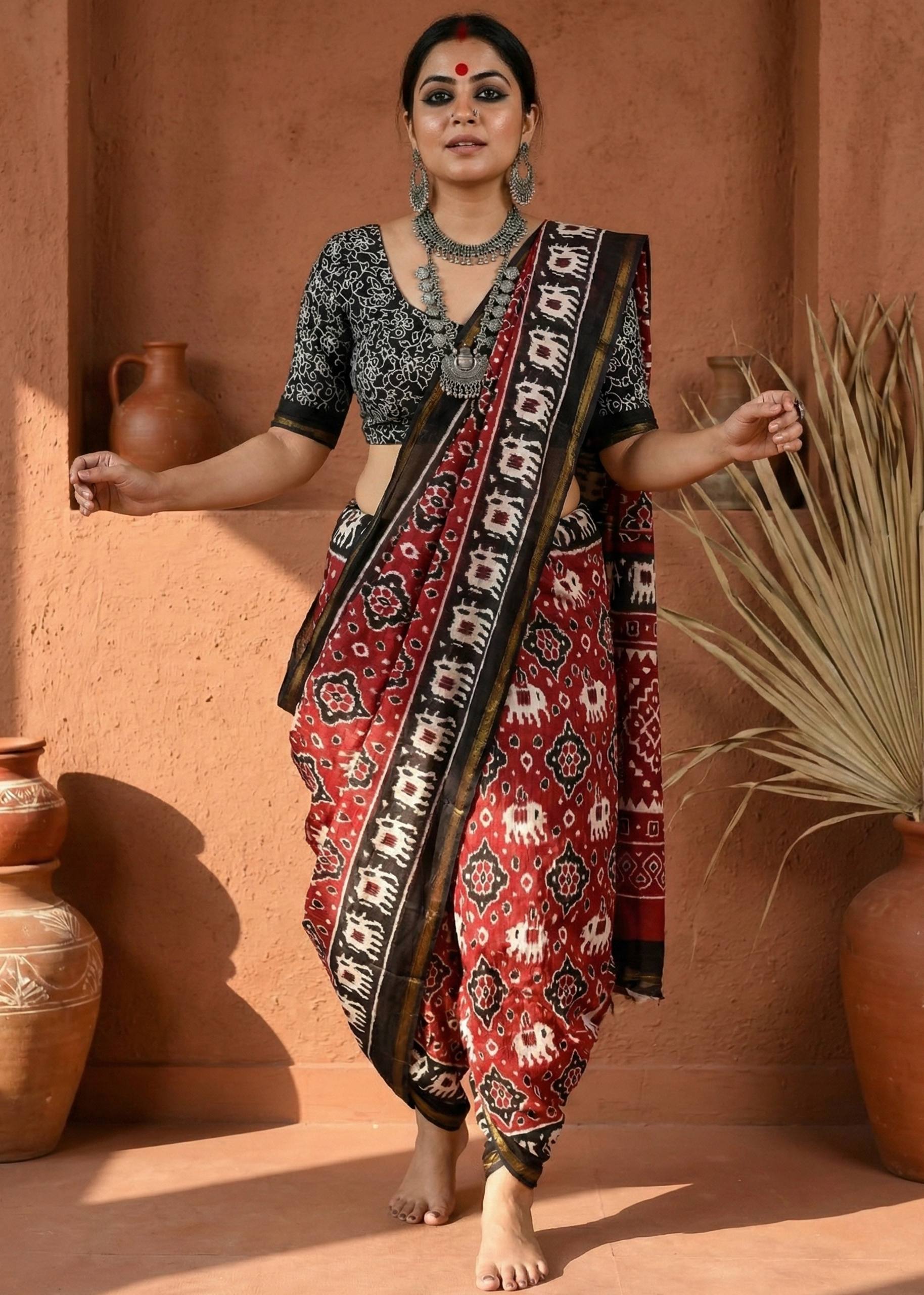 SOFT MASLIN MULMUL COTTON WITH HEVY ZARI BORDER MARRON SAREE WITH BLOUSE