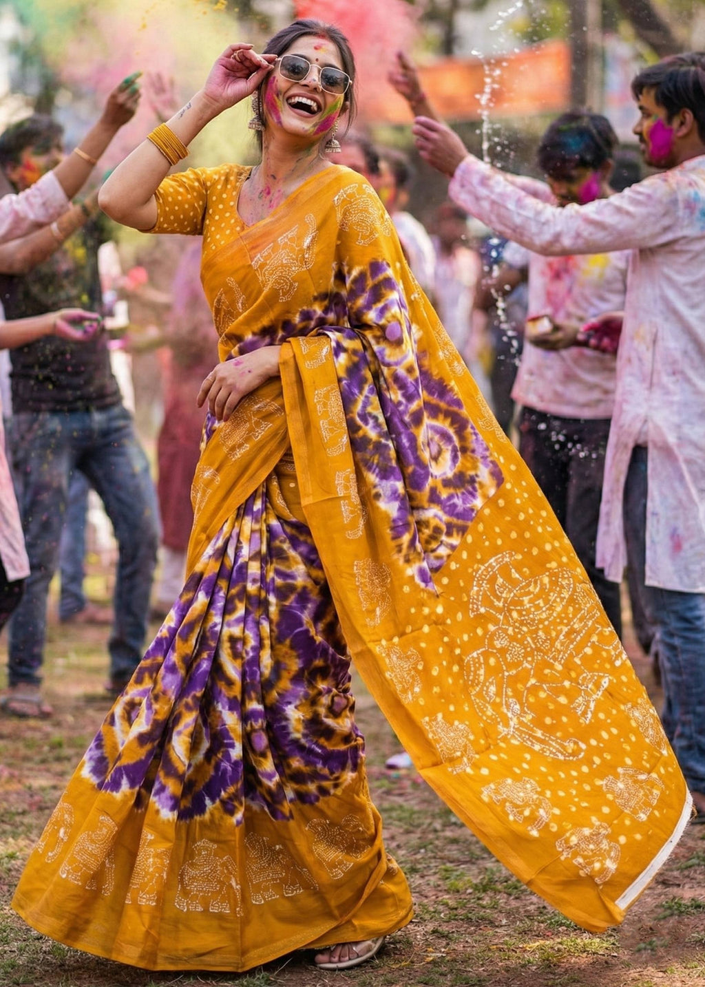 SOFT MASLIN MULMUL COTTON WITH HEVY ZARI BORDER YELLOW SAREE WITH BLOUSE