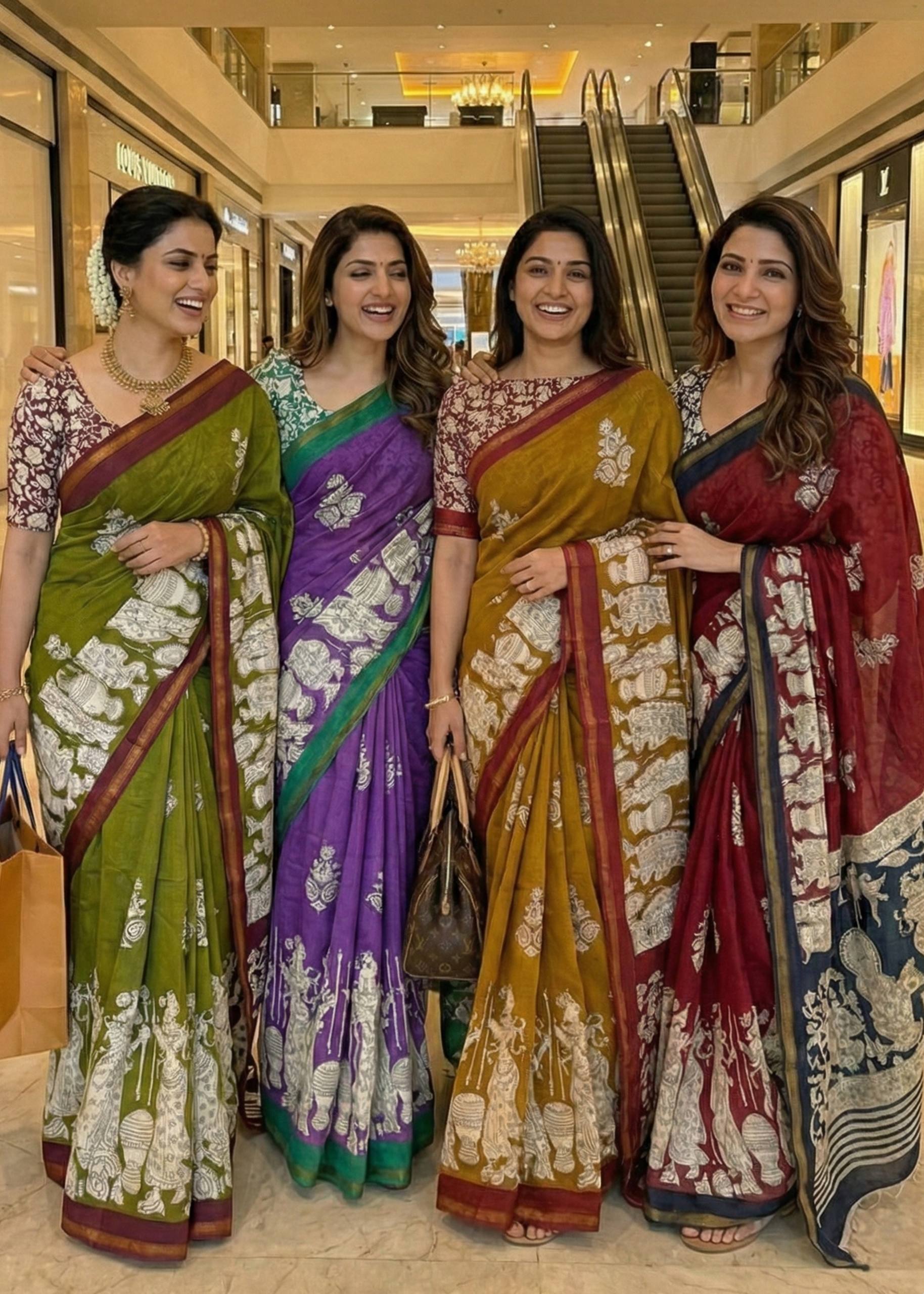 SOFT MASLIN MULMUL COTTON WITH HEVY ZARI BORDER BROWN SAREE WITH BLOUSE