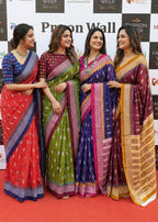PURE MULMUL COTTON SINGAL IKKAT PRINT ORANGE SAREE WITH BLOUSE