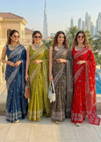 PURE SOFT COTTON BAGRU PRINT NEVY BLUE SAREE WITH BLOUSE