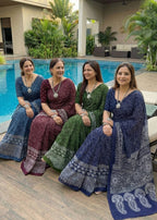 SOFT PURE COTTON BANDHANI BLOCK PRINT MAROON SAREE WITH BLOUSE