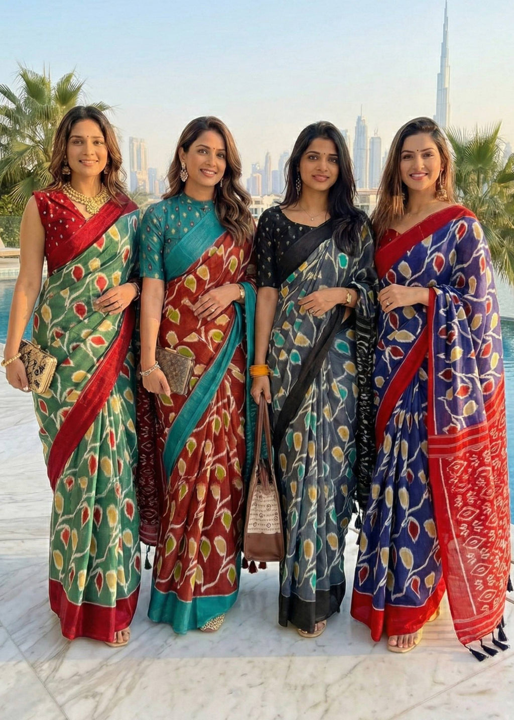 SOFT PURE COTTON HAND BAGRU PRINT MAROON SAREE WITH BLOUSE