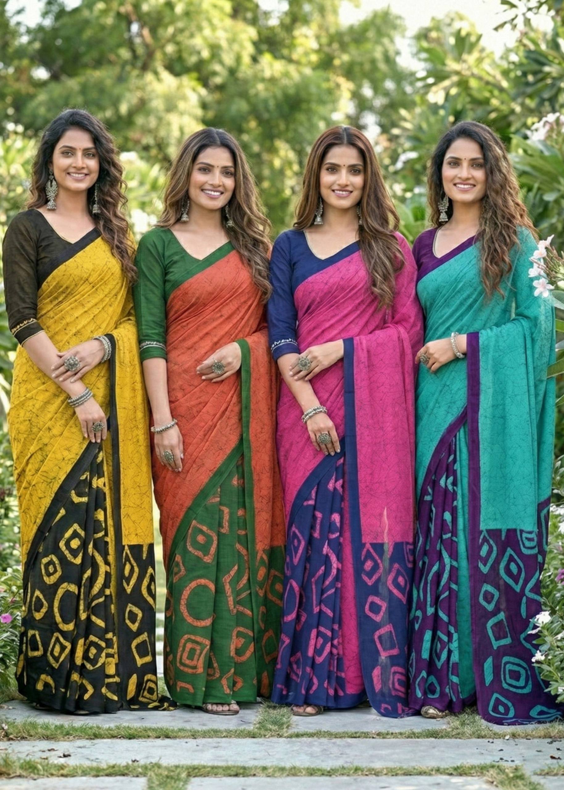 SOFT PURE COTTON FANCY BAGRU BLOCK PRINT PINK SAREE WITH BLOUSE